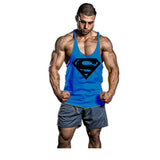 Superman gym singlet crime shirtwaist fitness equipment fitness men's gold medal stringer vest retro also jersey