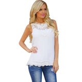 Feitong Women Summer Tank Lace Hollow Tops T Shirt 2016 Fashion Cotton Bend Sleeveless Casual Tops Tank blusa de renda feminino
