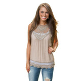 Feitong Women Summer Tank Lace Hollow Tops T Shirt 2016 Fashion Cotton Bend Sleeveless Casual Tops Tank blusa de renda feminino