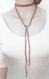 Leather Bow Choker Necklace
