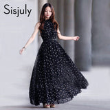 Sisjuly 2016 Fashion Women's polka dots Maxi dress long Casual Summer Beach Chiffon Party Dresses style cheap vestidos de festa