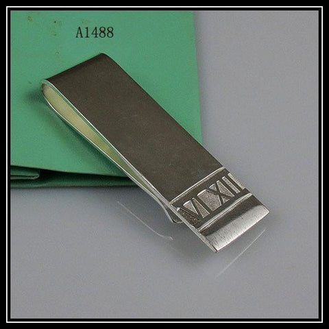 Elegant 925 Roman Numeral Sterling Silver Money Clip