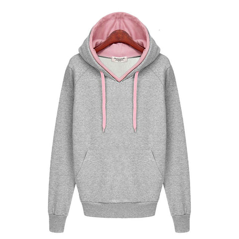 Women Autumn Winter Sweatshirt Casual Double Hoodies Long Sleeve Female Pullover Sport Tops Sweatshirts Women's Clothings New