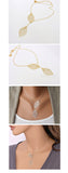 Women's Gold or Sliver Leaf Pendant Multi-Layer Necklace